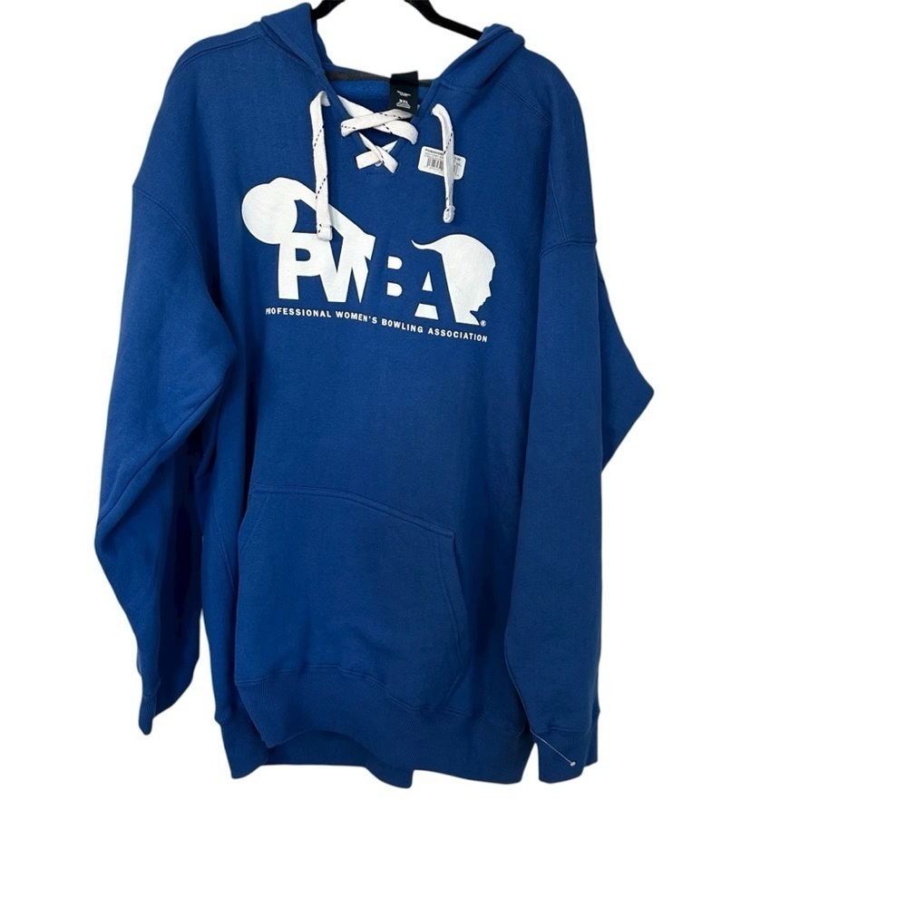 J America Women’s PWBA Lace Up Strings Sweatshirt in Royal Blue Sz 3XL NWT